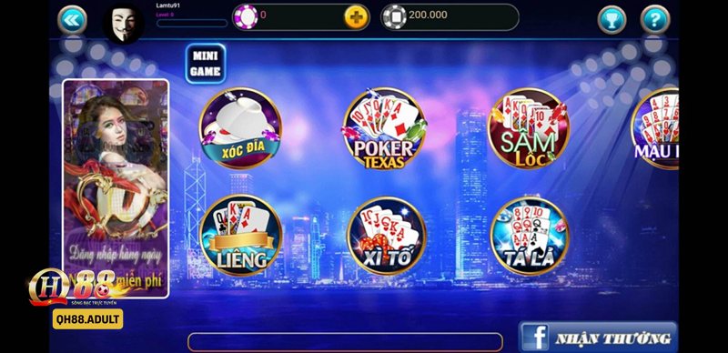 Game Bài QH88 - Tiến lên, poker và xì dách